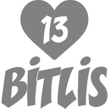 Kalpli 13 Bitlis Araba Sticker 17X17 cm Gri