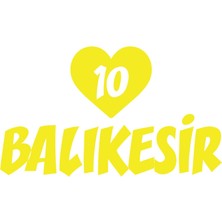 Kalpli 10 Balıkesir Araba Sticker 17X17 cm Sarı