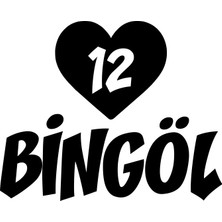 Kalpli 12 Bingöl Araba Sticker 17X17 cm Siyah