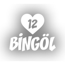 Kalpli 12 Bingöl Araba Sticker 17X17 cm Beyaz