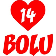 Kalpli 14 Bolu Araba Sticker 17X17 cm Kırmızı