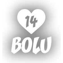 Kalpli 14 Bolu Araba Sticker 17X17 cm Beyaz