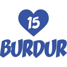 Kalpli 15 Burdur Araba Sticker 17X17 cm Mavi
