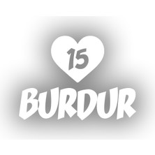 Kalpli 15 Burdur Araba Sticker 17X17 cm Beyaz
