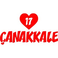 Kalpli 17 Çanakkale Araba Sticker 17X17 cm Kırmızı
