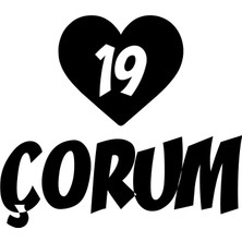 Kalpli 19 Çorum Araba Sticker 17X17 cm Siyah