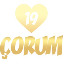 Kalpli 19 Çorum Araba Sticker 17X17 cm Gold