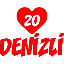 Kalpli 20 Denizli Araba Sticker 17X17 cm Kırmızı
