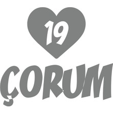 Kalpli 19 Çorum Araba Sticker 17X17 cm Gri