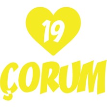 Kalpli 19 Çorum Araba Sticker 17X17 cm Sarı