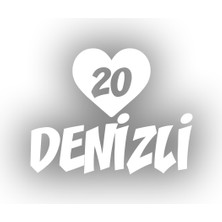 Kalpli 20 Denizli Araba Sticker 17X17 cm Beyaz