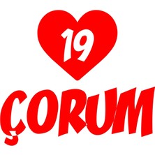 Kalpli 19 Çorum Araba Sticker 17X17 cm Kırmızı