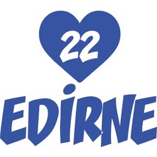 Kalpli 22 Edirne Araba Sticker 17X17 cm Mavi