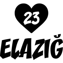 Kalpli 23 Elazığ Araba Sticker 17X17 cm Siyah