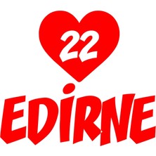 Kalpli 22 Edirne Araba Sticker 17X17 cm Kırmızı