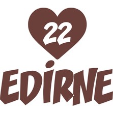 Kalpli 22 Edirne Araba Sticker 17X17 cm Kahverengi