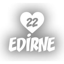 Kalpli 22 Edirne Araba Sticker 17X17 cm Beyaz