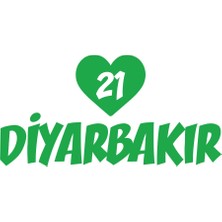 Kalpli 21 Diyarbakır Araba Sticker 17X17 cm Yeşil