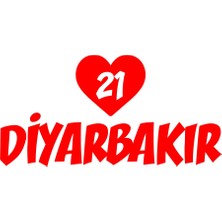 Kalpli 21 Diyarbakır Araba Sticker 17X17 cm Kırmızı