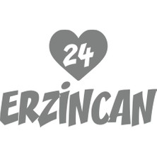 Kalpli 24 Erzincan Araba Sticker 17X17 cm Gri