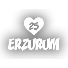 Kalpli 25 Erzurum Araba Sticker  17X17 cm Beyaz