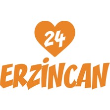 Kalpli 24 Erzincan Araba Sticker 17X17 cm Turuncu