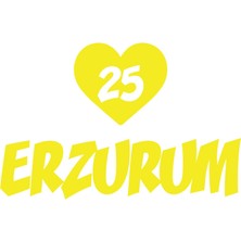 Kalpli 25 Erzurum Araba Sticker  17X17 cm Sarı