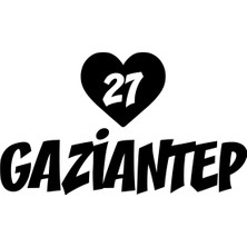 Kalpli 27 Gaziantep Araba Sticker 17X17 cm Siyah