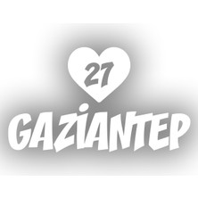 Kalpli 27 Gaziantep Araba Sticker 17X17 cm Beyaz