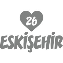 Kalpli 26 Eskişehir Araba Sticker 17X17 cm Gri