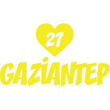 Kalpli 27 Gaziantep Araba Sticker 17X17 cm Sarı