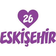 Kalpli 26 Eskişehir Araba Sticker 17X17 cm Mor