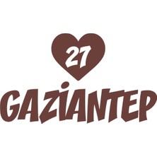 Kalpli 27 Gaziantep Araba Sticker 17X17 cm Kahverengi