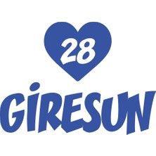 Kalpli 28 Giresun Araba Sticker 17X17 cm Mavi