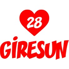 Kalpli 28 Giresun Araba Sticker 17X17 cm Kırmızı