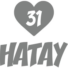 Kalpli 31 Hatay Araba Sticker 17X17 cm Gri
