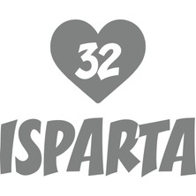 Kalpli 32 Isparta Araba Sticker 17X17 cm Gri