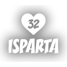 Kalpli 32 Isparta Araba Sticker 17X17 cm Beyaz