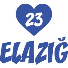 Kalpli 23 Elazığ Araba Sticker 17X17 cm Mavi