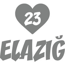 Kalpli 23 Elazığ Araba Sticker 17X17 cm Gri