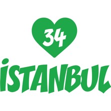 Kalpli 34 Istanbul Araba Sticker 17X17 cm Yeşil