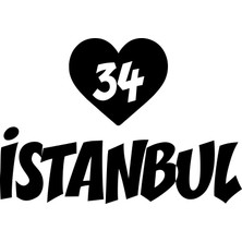 Kalpli 34 Istanbul Araba Sticker 17X17 cm Siyah