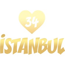 Kalpli 34 Istanbul Araba Sticker 17X17 cm Gold