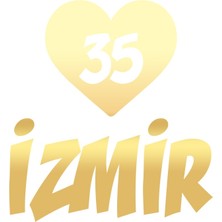 Kalpli 35 Izmir Araba Sticker 17X17 cm Gold