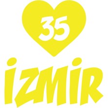 Kalpli 35 Izmir Araba Sticker 17X17 cm Sarı