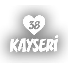 Kalpli 38 Kayseri Araba Sticker 17X17 cm Beyaz