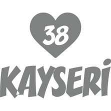 Kalpli 38 Kayseri Araba Sticker 17X17 cm Gri