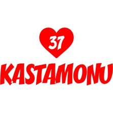 Kalpli 37 Kastamonu Araba Sticker 17X17 cm Kırmızı