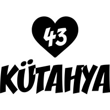 Kalpli 43 Kütahya Araba Sticker 17X17 cm Siyah