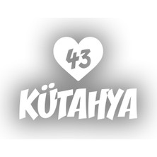 Kalpli 43 Kütahya Araba Sticker 17X17 cm Beyaz